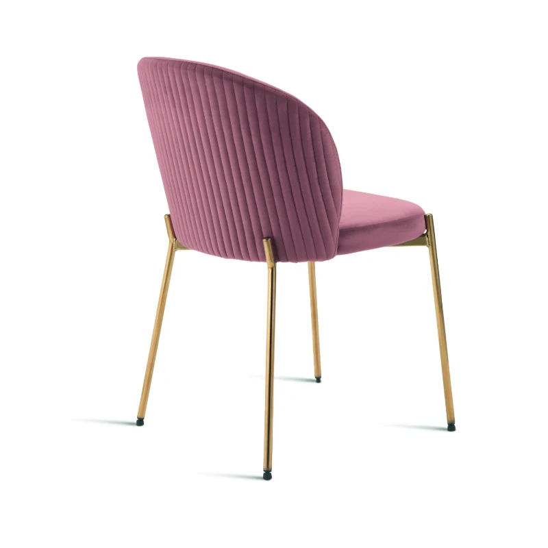 Capodarte - Megan Upholstered Chair - Gold / Powder Pink Velvet