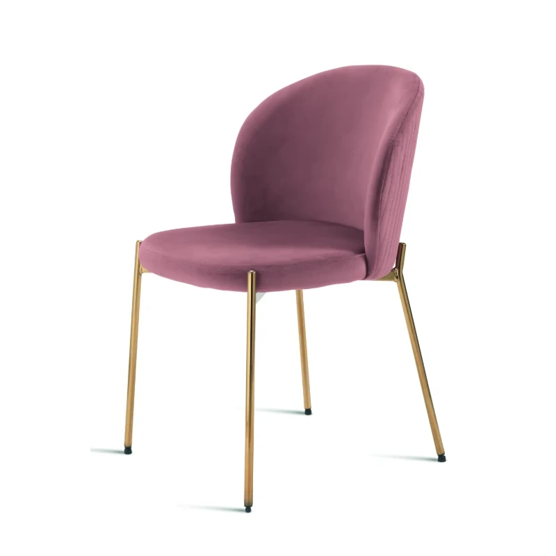 Capodarte - Megan Upholstered Chair - Gold / Powder Pink Velvet