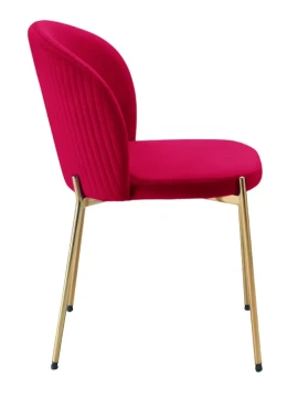 Capodarte - Megan Upholstered Chair - Gold / Red Velvet