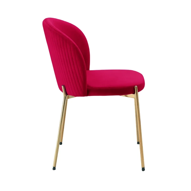 Capodarte - Megan Upholstered Chair - Gold / Red Velvet