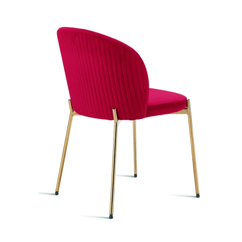 Capodarte - Megan Upholstered Chair - Gold / Red Velvet