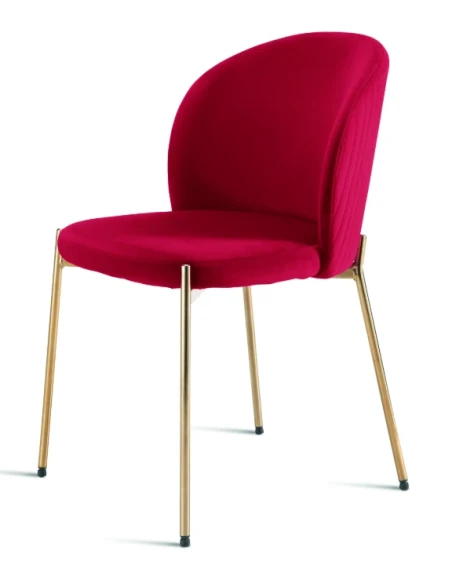 Capodarte - Megan Upholstered Chair - Gold / Red Velvet
