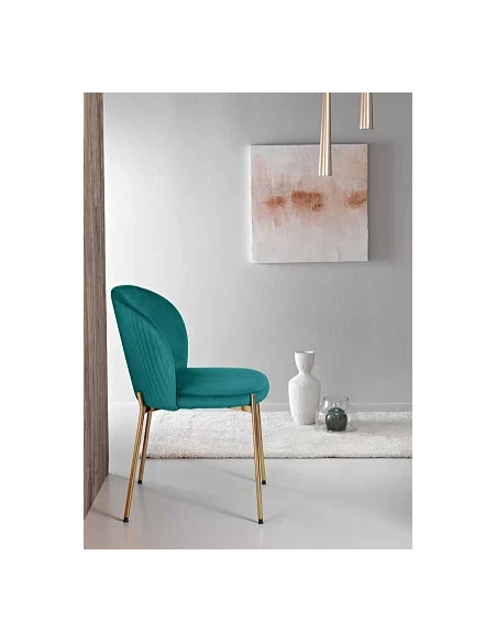 Capodarte - Megan Upholstered Chair - Gold / Grey Velvet