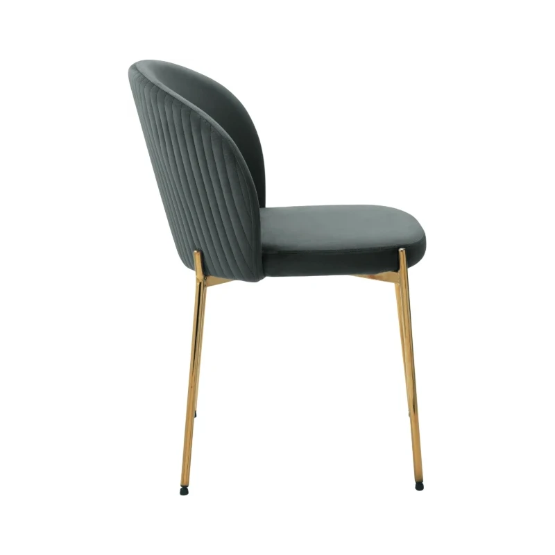 Capodarte - Megan Upholstered Chair - Gold / Grey Velvet