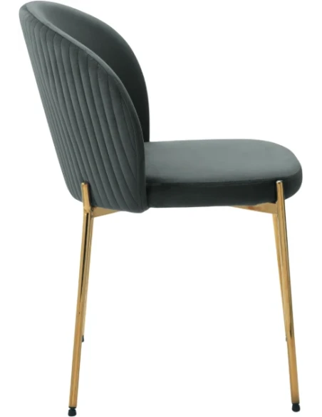 Capodarte - Megan Upholstered Chair - Gold / Grey Velvet