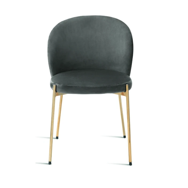 Capodarte - Megan Upholstered Chair - Gold / Grey Velvet