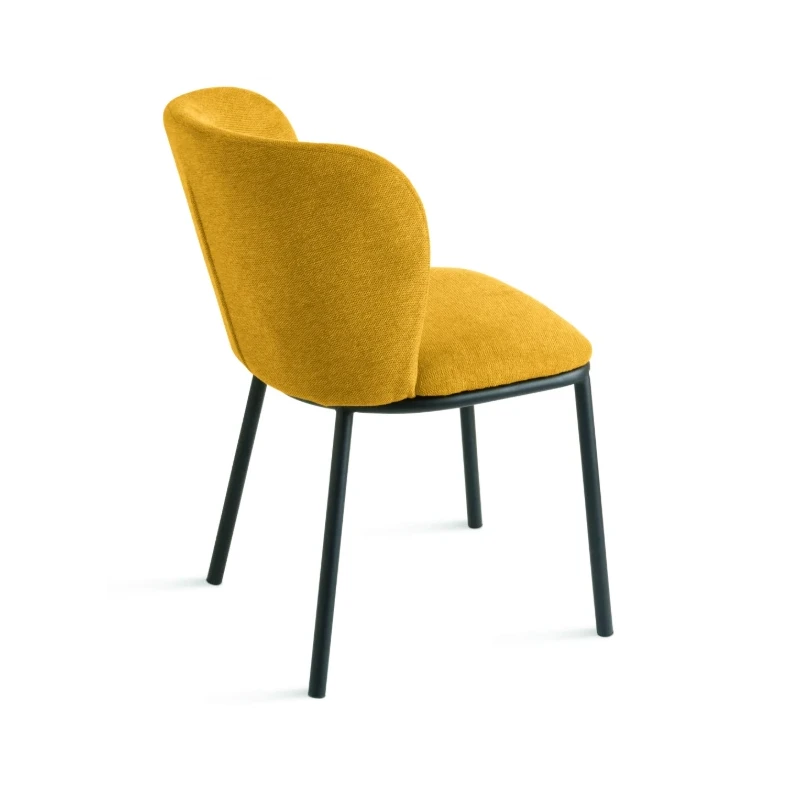 Capodarte - Evissa Upholstered Chair - Black / Yellow Fabric