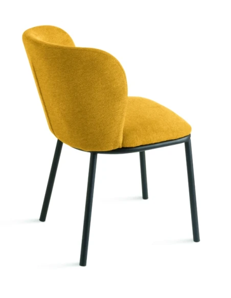 Capodarte - Evissa Upholstered Chair - Black / Yellow Fabric
