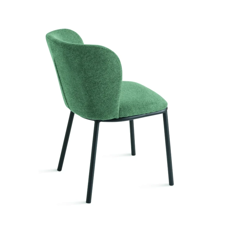 Capodarte - Evissa Sedia Imbottita - Nero / Tessuto Verde