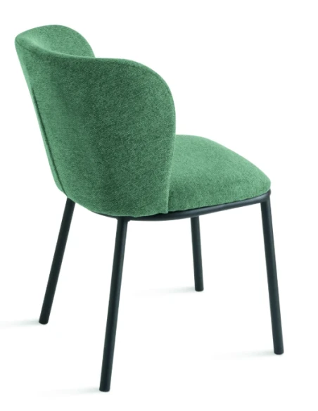 Capodarte - Evissa Sedia Imbottita - Nero / Tessuto Verde