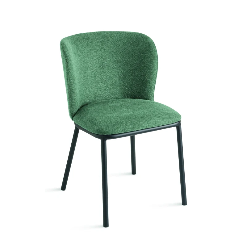 Capodarte - Evissa Sedia Imbottita - Nero / Tessuto Verde
