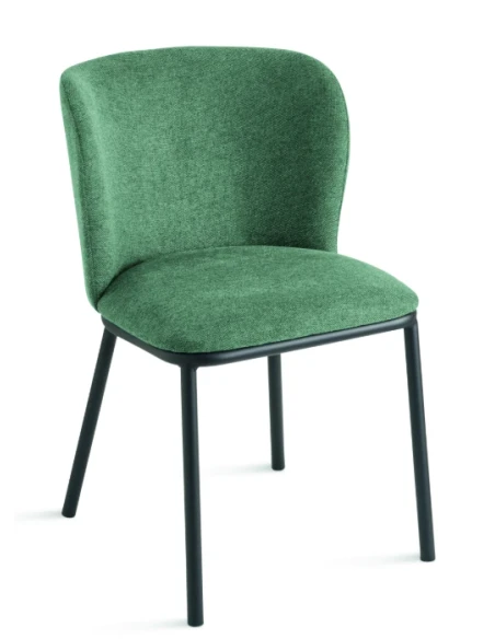 Capodarte - Evissa Sedia Imbottita - Nero / Tessuto Verde