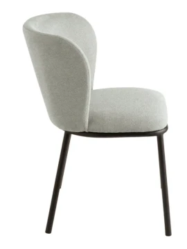 Capodarte - Evissa Upholstered Chair - Black / Light Grey Fabric