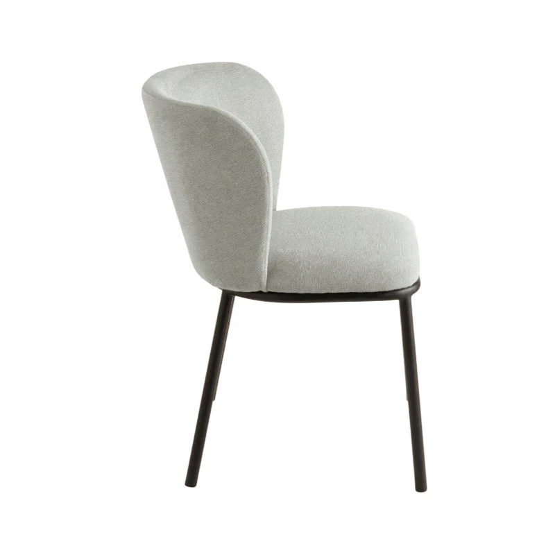 Capodarte - Evissa Upholstered Chair - Black / Light Grey Fabric