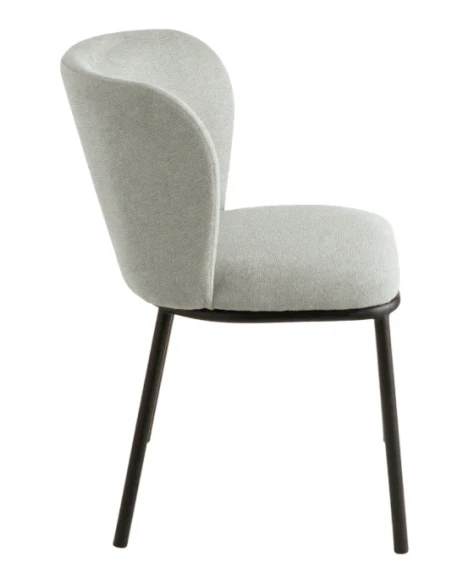 Capodarte - Evissa Upholstered Chair - Black / Light Grey Fabric