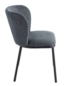 Capodarte - Evissa Upholstered Chair - Black / Smoke Grey Fabric
