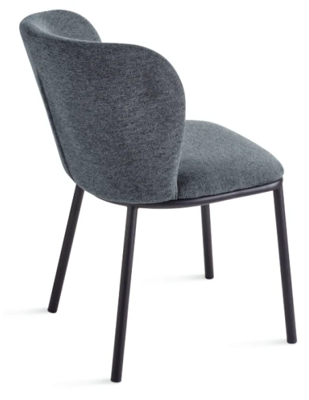 Capodarte - Evissa Upholstered Chair - Black / Smoke Grey Fabric