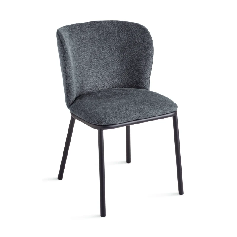 Capodarte - Evissa Upholstered Chair - Black / Smoke Grey Fabric