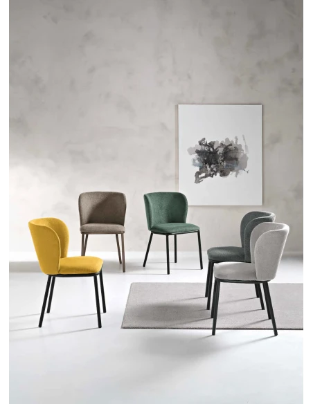 Capodarte - Evissa Sedia Imbottita - Marrone / Tessuto Marrone