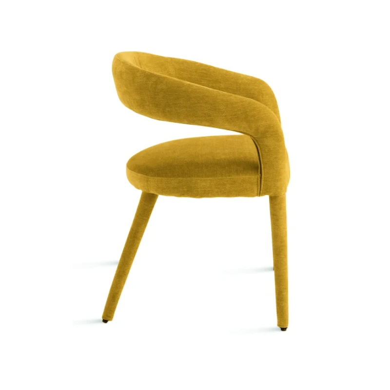 Capodarte - Fred Upholstered Chair - Yellow Bouclé Fabric