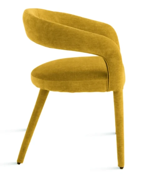 Capodarte - Fred Upholstered Chair - Yellow Bouclé Fabric