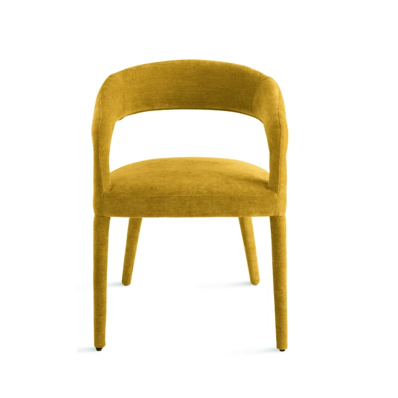 Capodarte - Fred Upholstered Chair - Yellow Bouclé Fabric