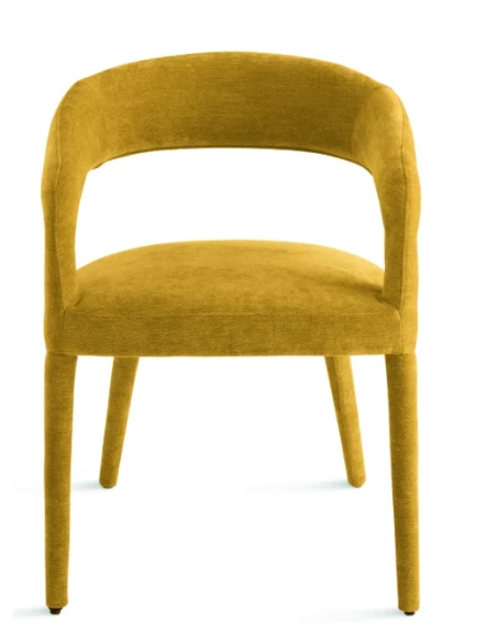 Capodarte - Fred Upholstered Chair - Yellow Bouclé Fabric
