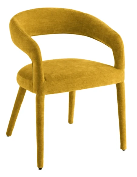 Capodarte - Fred Sedia Imbottita - Tessuto Bouclé Giallo