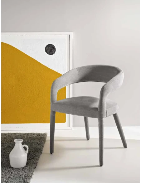 Capodarte - Fred Upholstered Chair - Yellow Bouclé Fabric