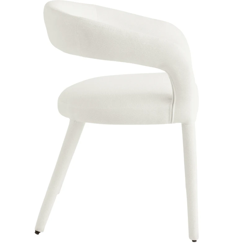 Capodarte - Fred Upholstered Chair - White Bouclé Fabric
