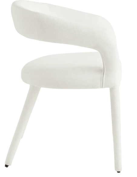 Capodarte - Fred Upholstered Chair - White Bouclé Fabric