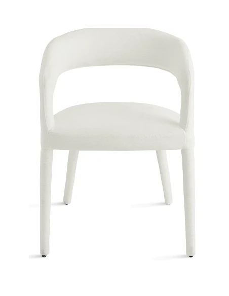 Capodarte - Fred Upholstered Chair - White Bouclé Fabric