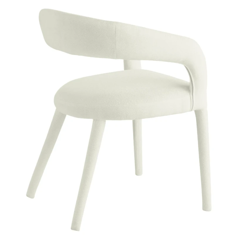 Capodarte - Fred Upholstered Chair - White Bouclé Fabric