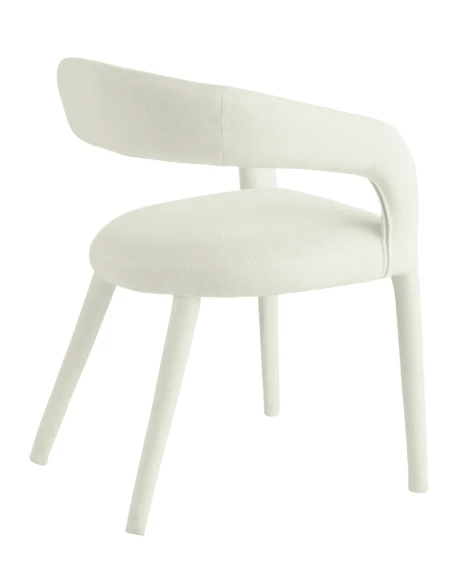 Capodarte - Fred Upholstered Chair - White Bouclé Fabric