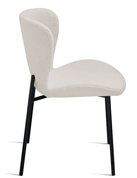 Capodarte - Abram Upholstered Chair - Ecru White Bouclé Fabric