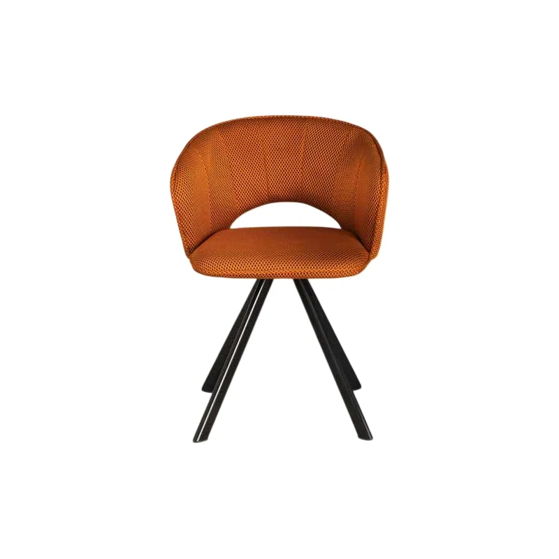 Capodarte - Gea Upholstered Chair - Black / Orange Fabric