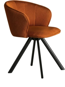 Capodarte - Gea Upholstered Chair - Black / Orange Fabric