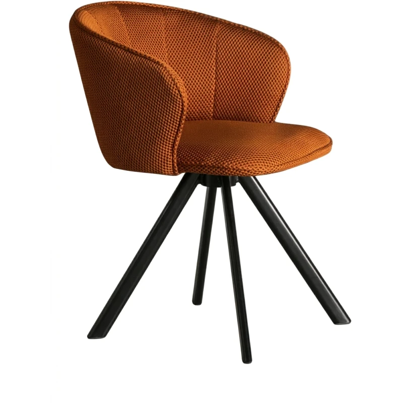 Capodarte - Gea Upholstered Chair - Black / Orange Fabric
