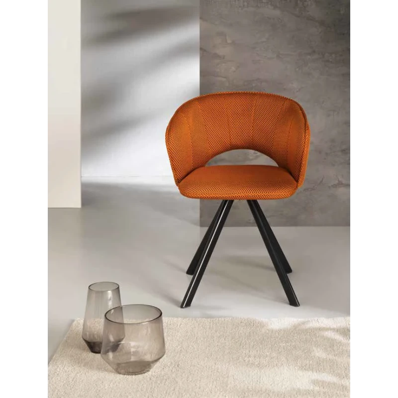 Capodarte - Gea Upholstered Chair - Black / Dove Gray Fabric