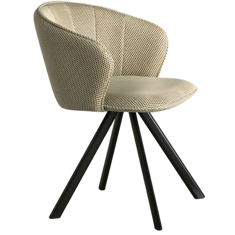 Capodarte - Gea Upholstered Chair - Black / Dove Gray Fabric