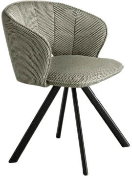 Capodarte - Gea Upholstered Chair - Black / Light Grey Fabric