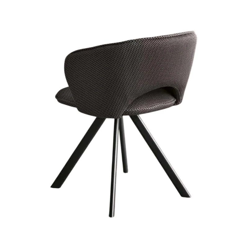 Capodarte - Gea Upholstered Chair - Black / Charcoal Grey Fabric