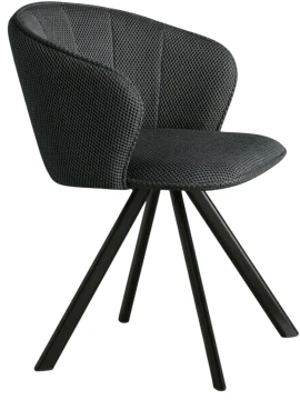Capodarte - Gea Upholstered Chair - Black / Charcoal Grey Fabric