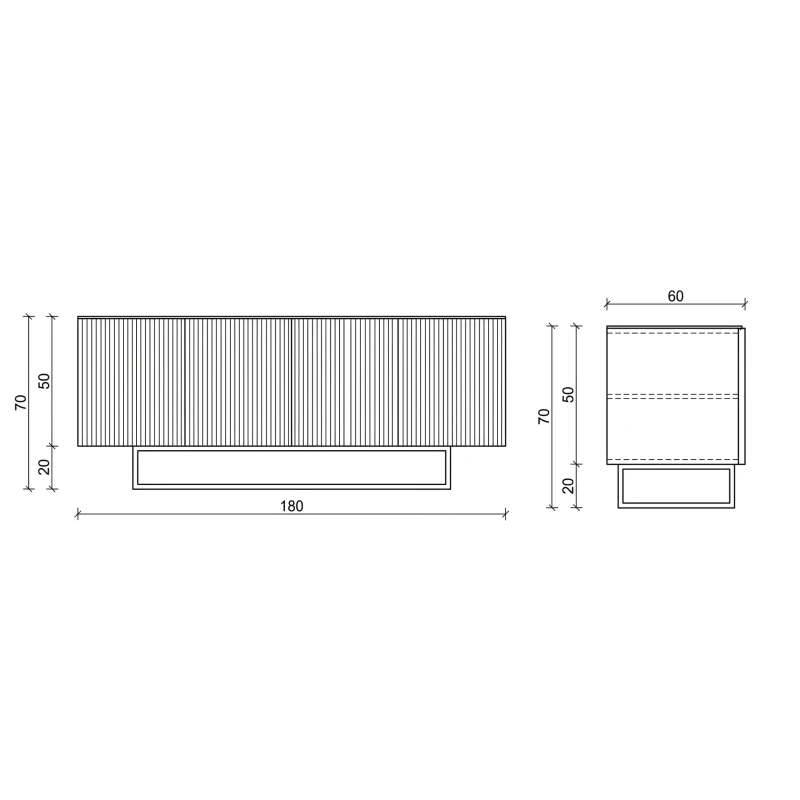 Capodarte - Ronda Cannettata Sideboard - Teak