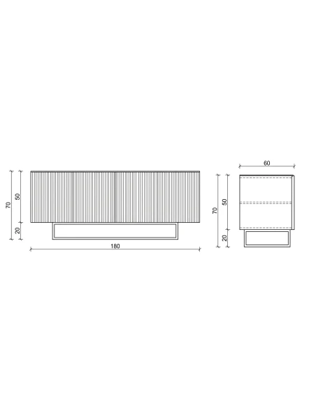 Capodarte - Ronda Cannettata Sideboard - Teak