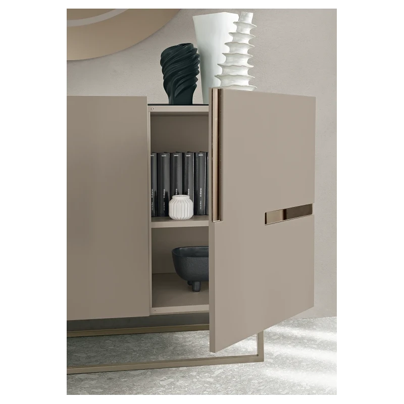 Capodarte - Girona Sideboard with Inserts - Dove Gray / Bronze Mirror