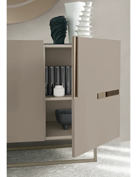 Capodarte - Girona Sideboard with Inserts - Dove Gray / Bronze Mirror