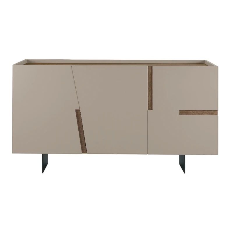 Capodarte - Girona Sideboard with Inserts - Dove Gray / Teak