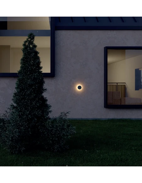 Redo Group - Aura Round Outdoor Wall Lamp - Dark Grey
