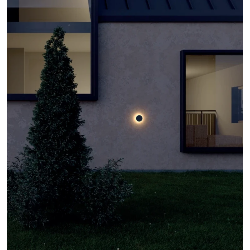 Redo Group - Aura Round Outdoor Wall Lamp - Matte White